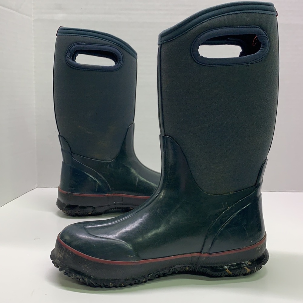 BOGS Navy Blue Waterproof Solid Classics Rain Or Snow Boots Kids Boys Youth Sz 3